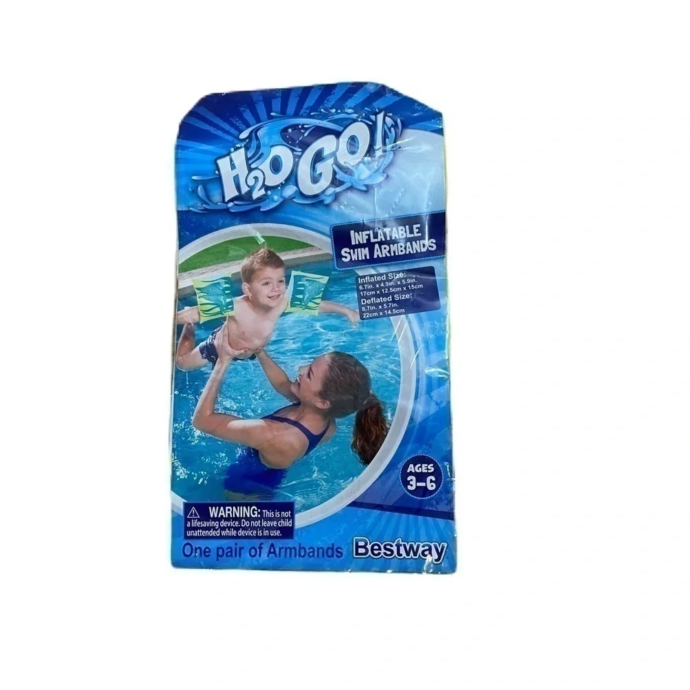 H2Go Inflatable Swim Armbands Swimmies NEW Dolphins Green